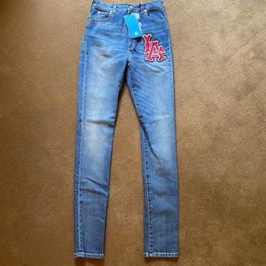 Gucci LA Angels High Waist Skinny Stretch Jeans 27